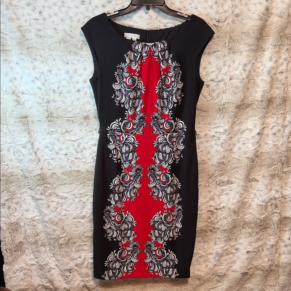 Chic London Times Black and Red Floral Dress M - Picture 1 of 3